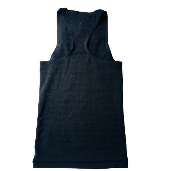 Lululemon Reveal Tank Mesh Stripes Black Size 4 Tank Top Run Gym - Picture 4 of 5